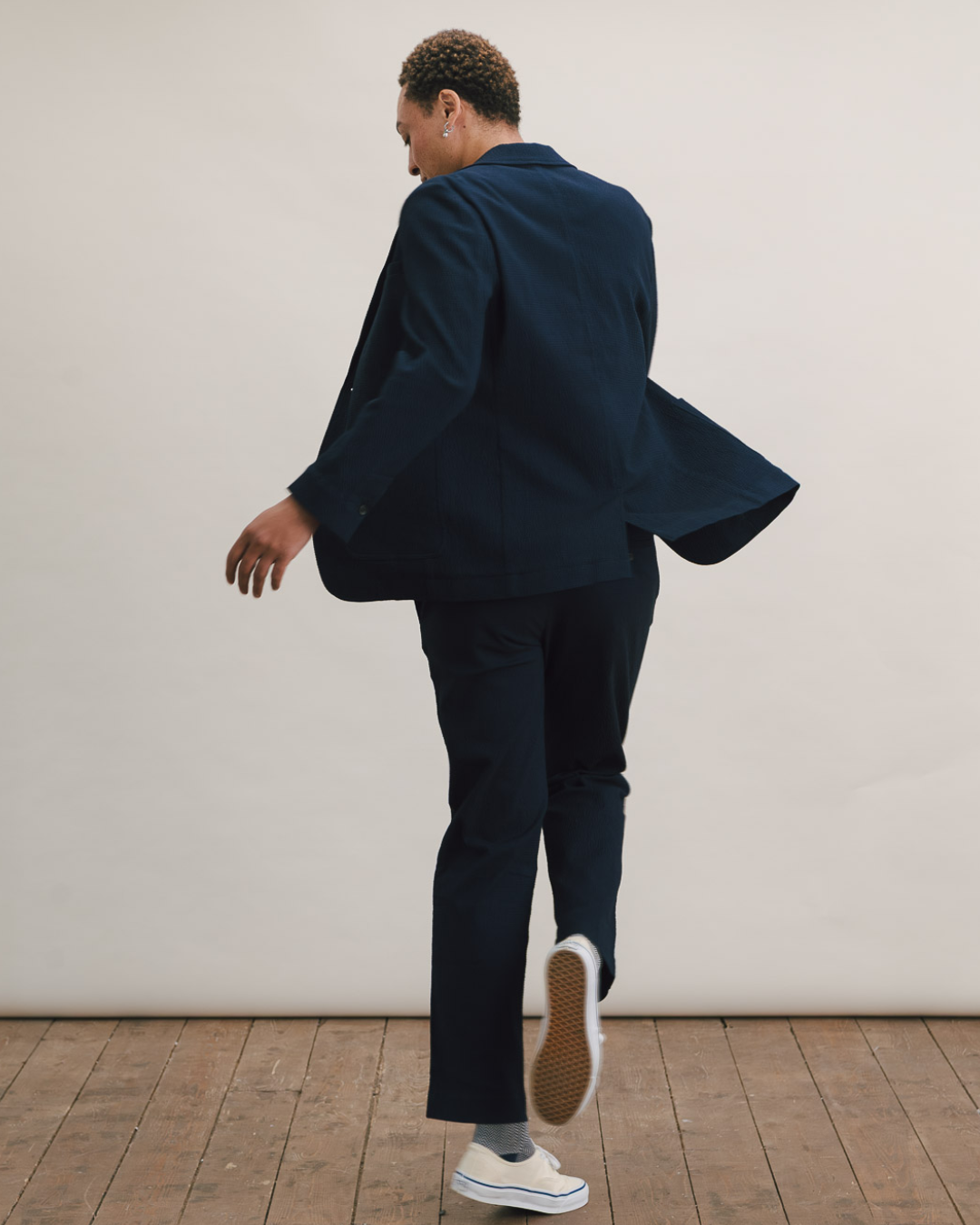 Dark Navy Seersucker Cotton Suit