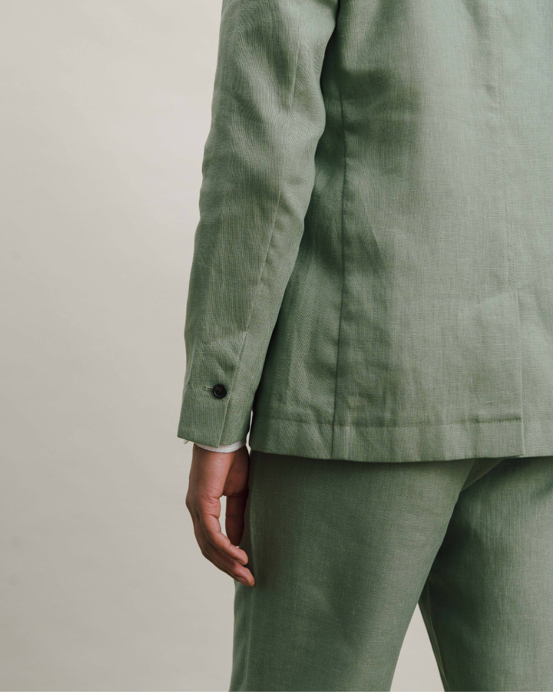 Ash Green Linen Suit