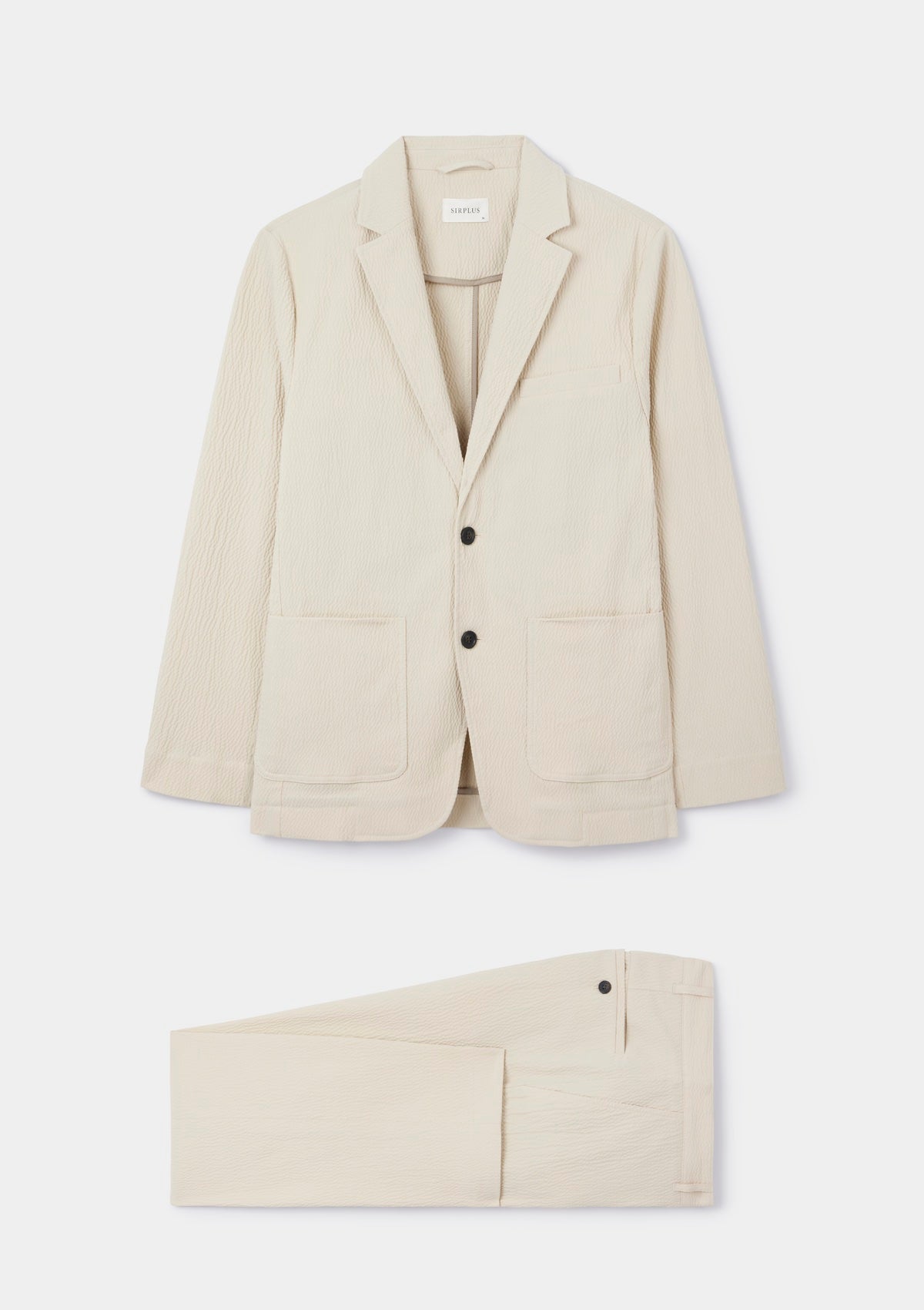Ecru Seersucker Cotton Blazer, Blazer - SIRPLUS