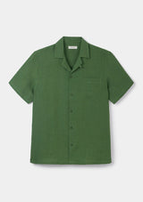 Fern Green Linen Cuban Shirt