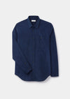 French Navy Needlecord Collared Shirt