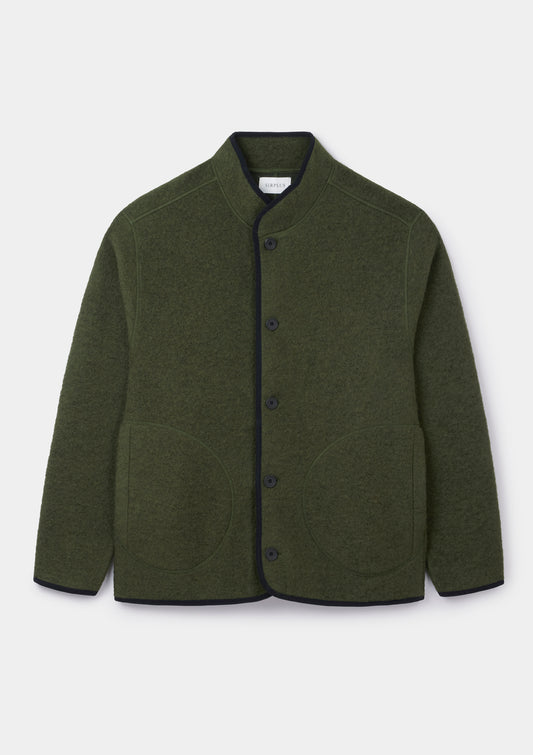 Green Boiled Wool Jacket