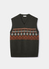 Green Icelandic Style Lambswool Vest, Knit Vest - SIRPLUS
