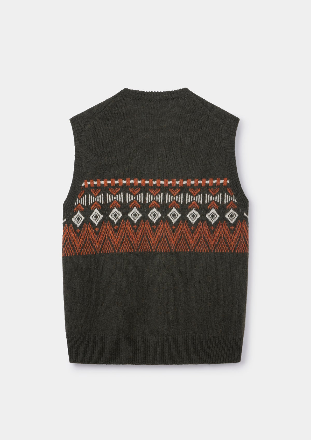 Green Icelandic Style Lambswool Vest, Knit Vest - SIRPLUS