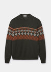 Green Icelandic Style Crew Neck Jumper, Knitwear - SIRPLUS