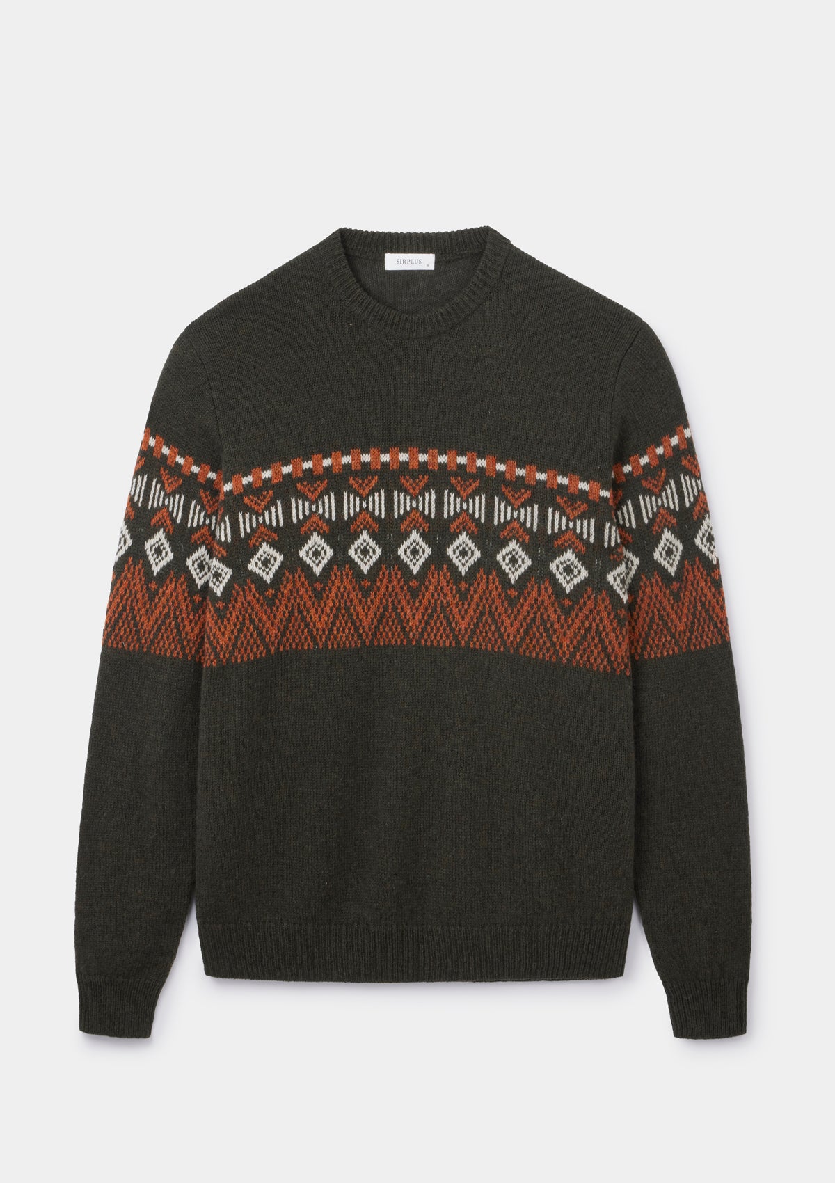 Green Icelandic Style Crew Neck Jumper, Knitwear - SIRPLUS