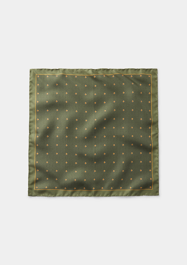 Green Daisy Silk Pocket Square by SIRPLUS