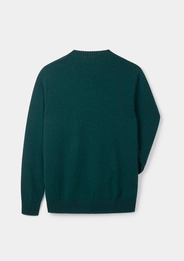 Green Lambswool Crew Neck Jumper | Men’s Knitwear | SIRPLUS