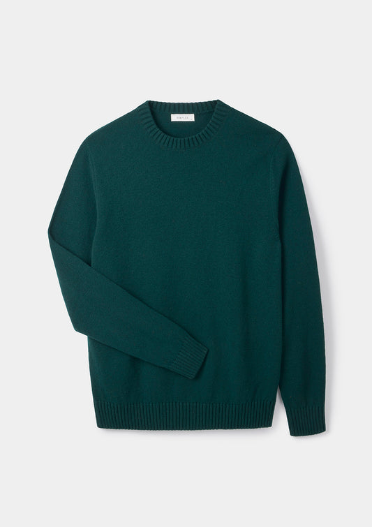 Green Lambswool Crew Neck Jumper | Men’s Knitwear | SIRPLUS