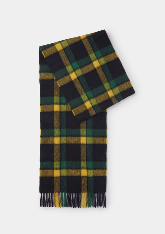 Green & Yellow Check Cashmere Scarf