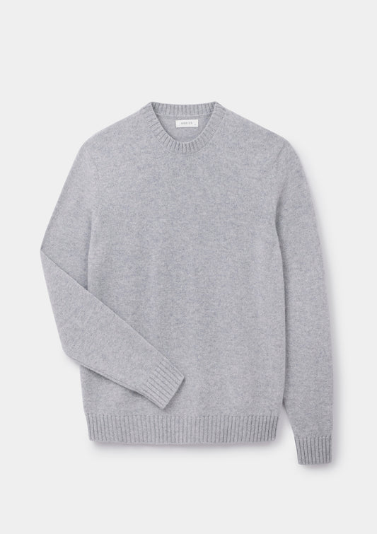 Grey Mist Lambswool Crew Neck Jumper