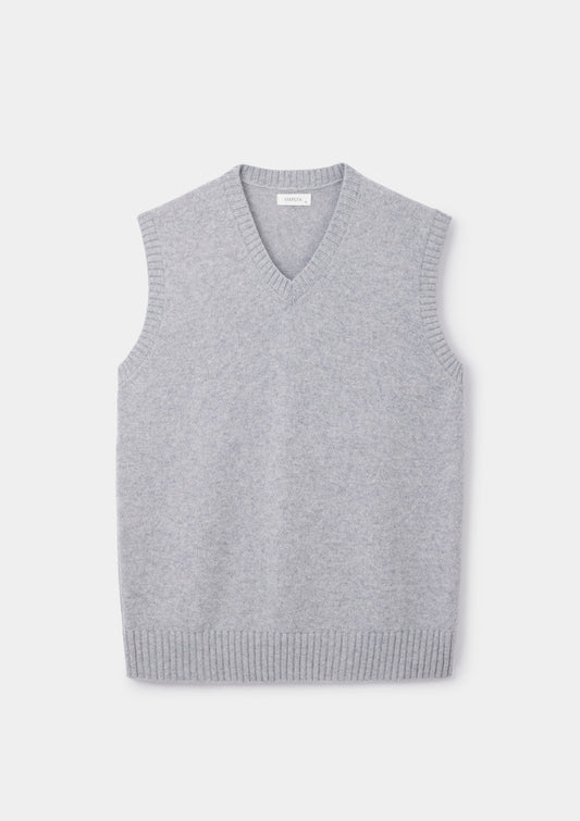 Grey Mist Fine Lambswool Vest