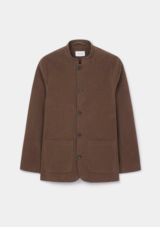Hazelnut Moleskin Casual Nehru Jacket