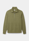 Heather Green Merino Half Zip