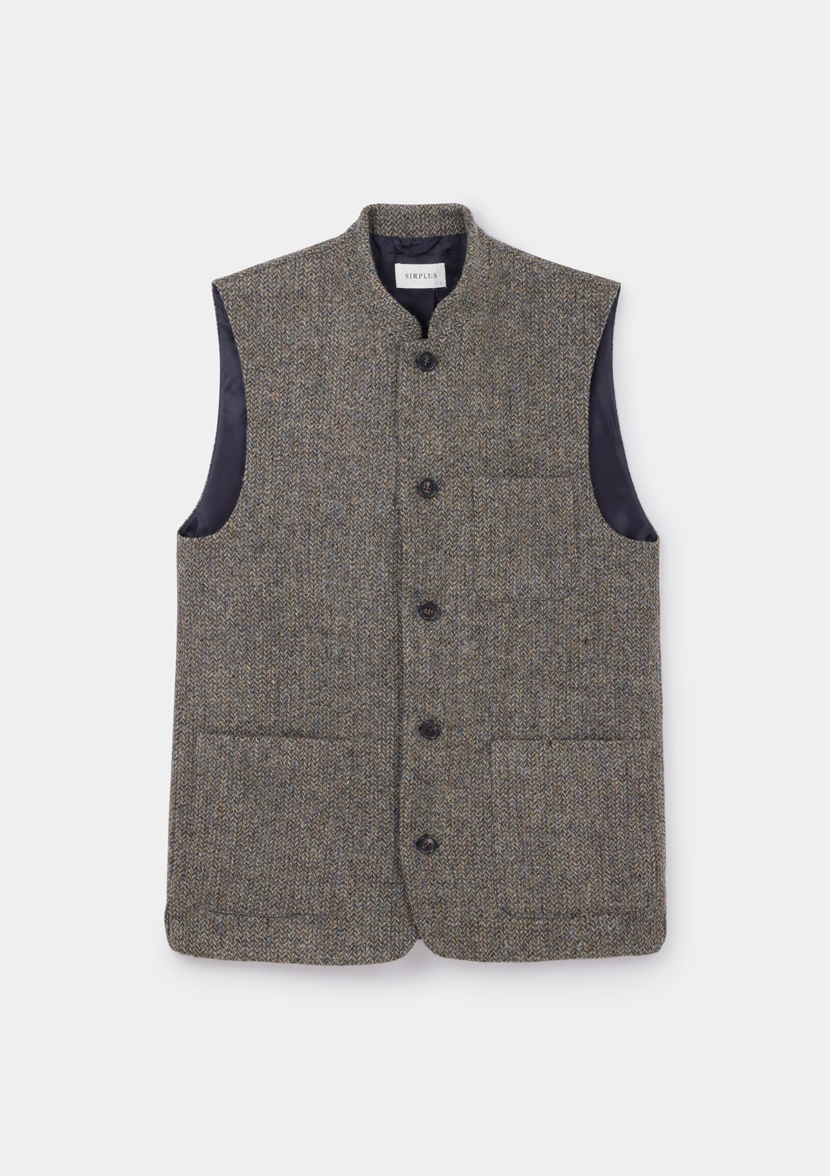 Heather Harris Tweed Nehru Waistcoat