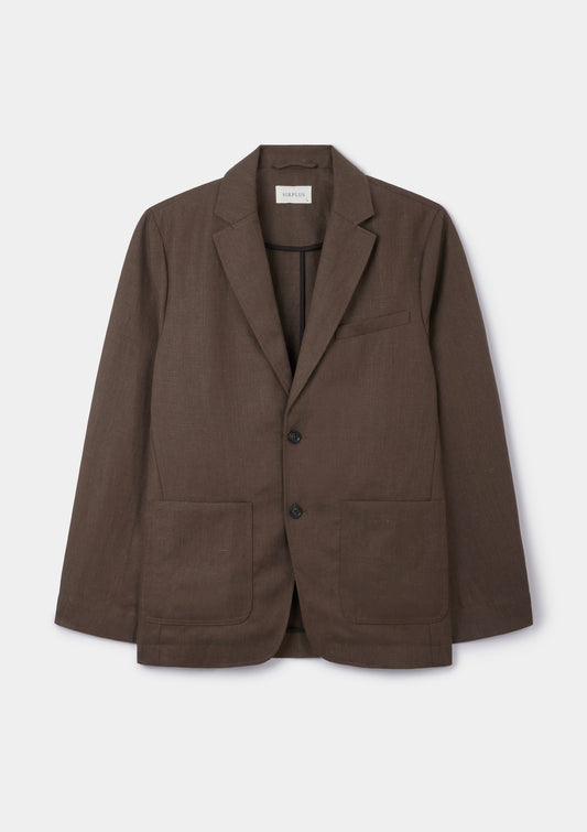 Hickory Brown Linen Blazer, Blazer - SIRPLUS