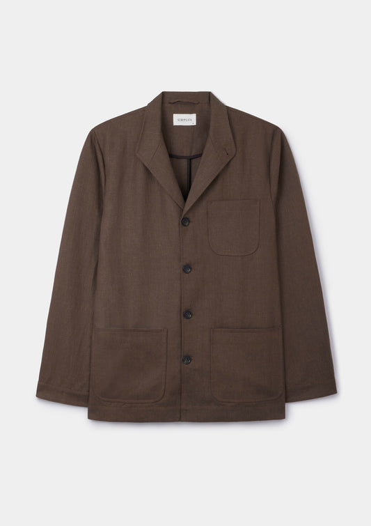 Hickory Brown Linen Brown Teba Jacket, Teba Jacket - SIRPLUS