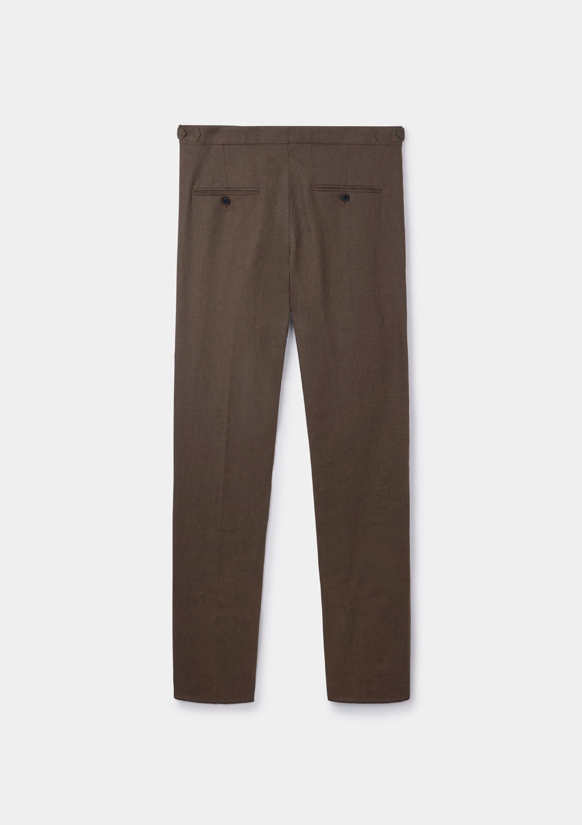 Hickory Brown Linen Formal Trousers, Formal Trousers - SIRPLUS