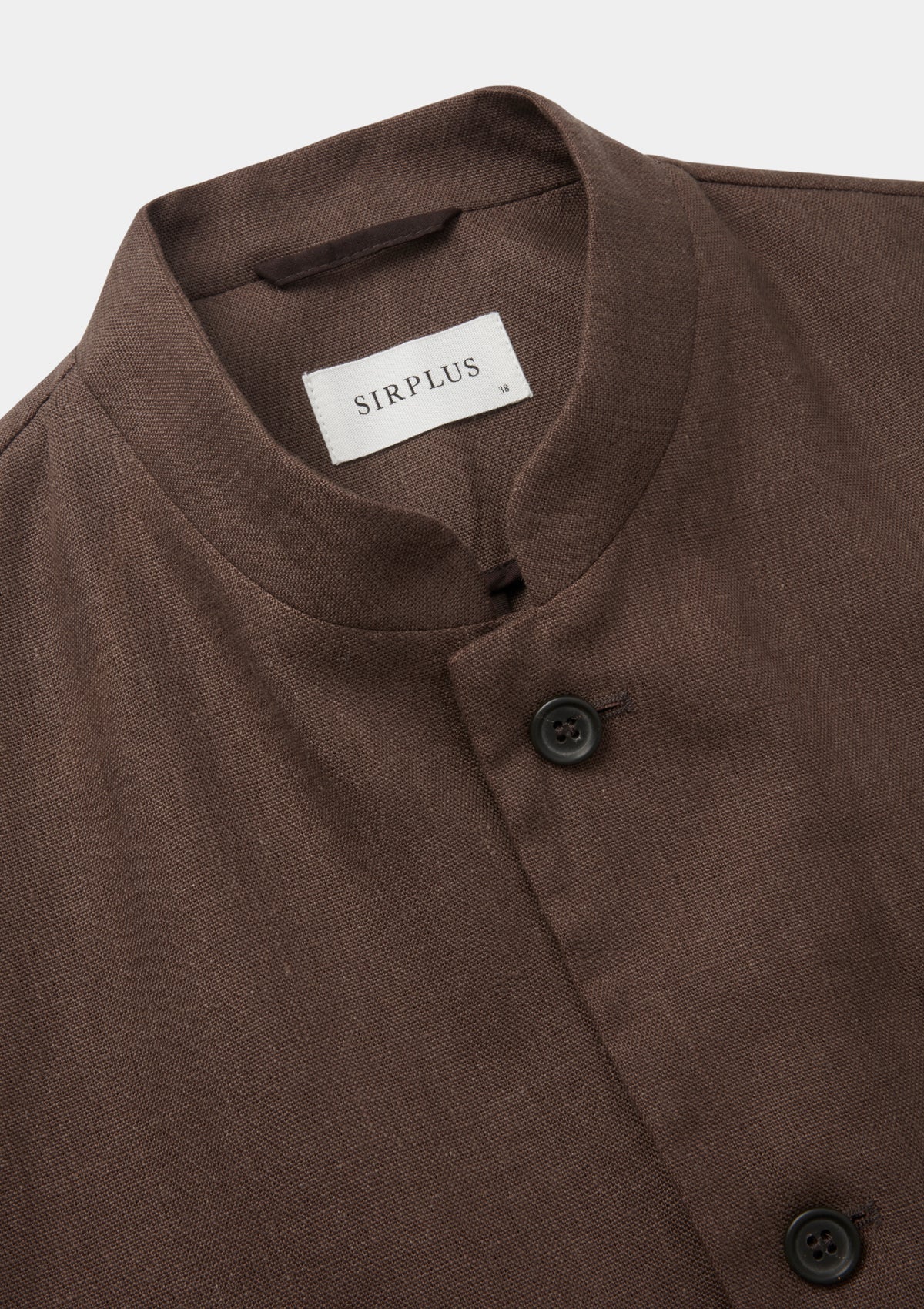 Hickory Brown Linen Nehru Jacket, Nehru Jacket - SIRPLUS