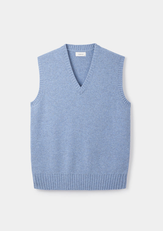 Ice Blue Lambswool Vest by SIRPLUS