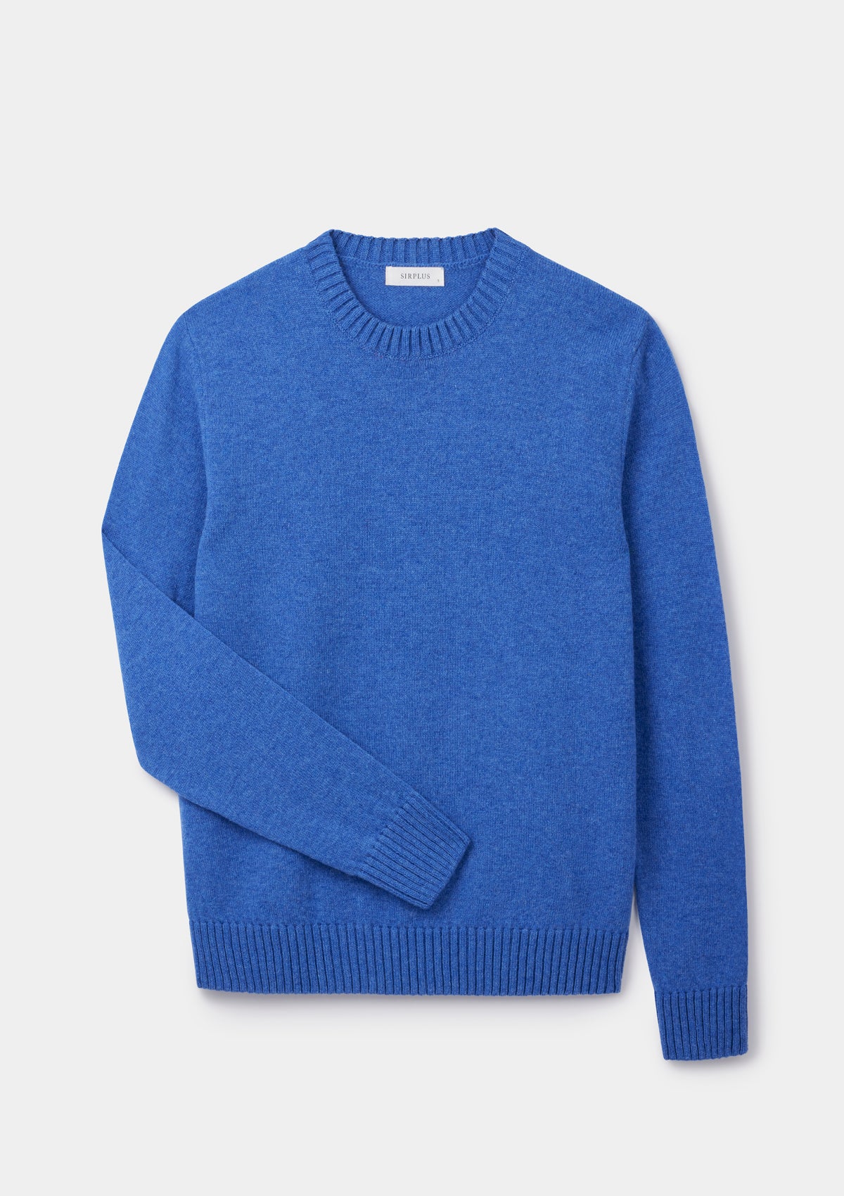 River Blue Lambswool Crew Neck Jumper