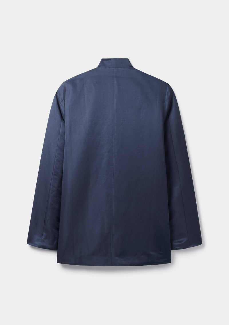 Ink Silk Linen Mandarin Jacket