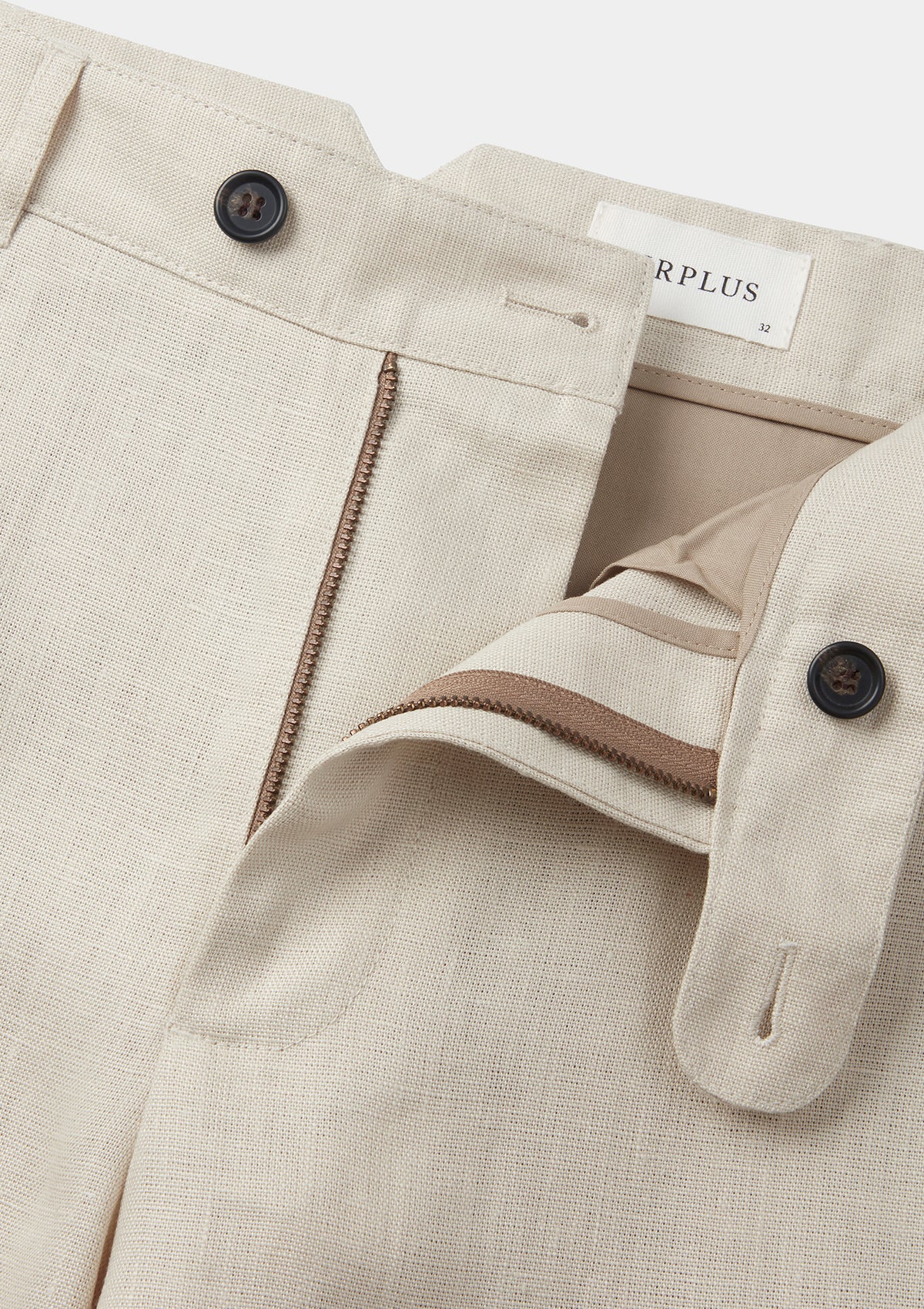 Ivory Linen Casual Trousers, Chinos - SIRPLUS