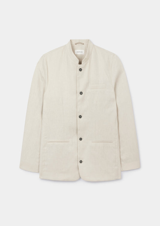 Ivory Linen Nehru Jacket, Nehru Jacket - SIRPLUS
