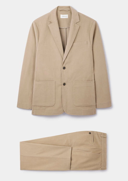 Khaki Cream Cotton Chinos, Chinos - SIRPLUS