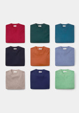 Lapis Blue Lambswool Crew Neck Jumper