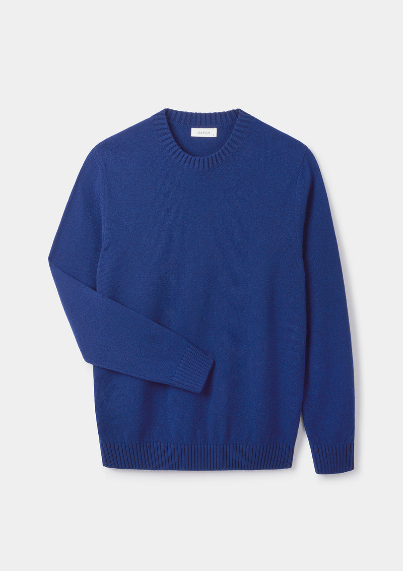 Lapis Blue Lambswool Crew Neck Jumper | Men’s Knitwear | SIRPLUS