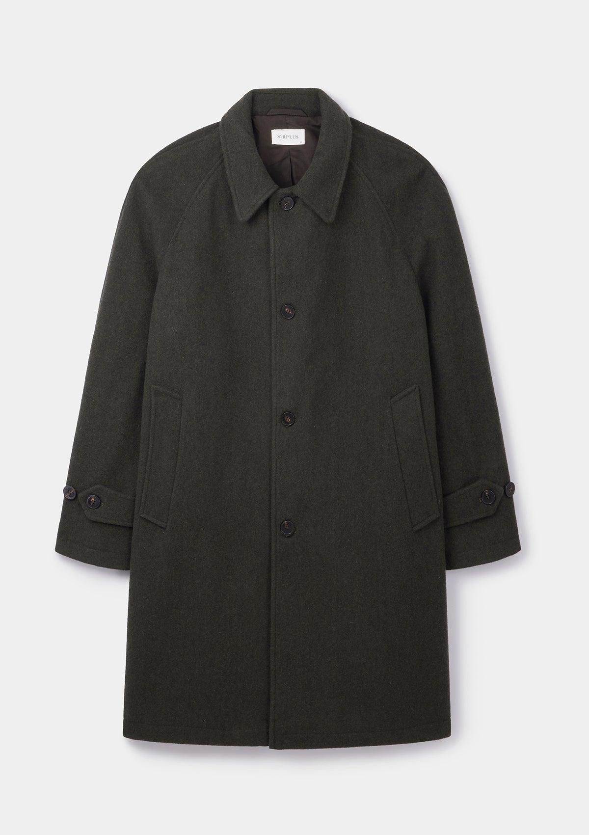 Loden Green Wool Raglan Overcoat, Coat - SIRPLUS