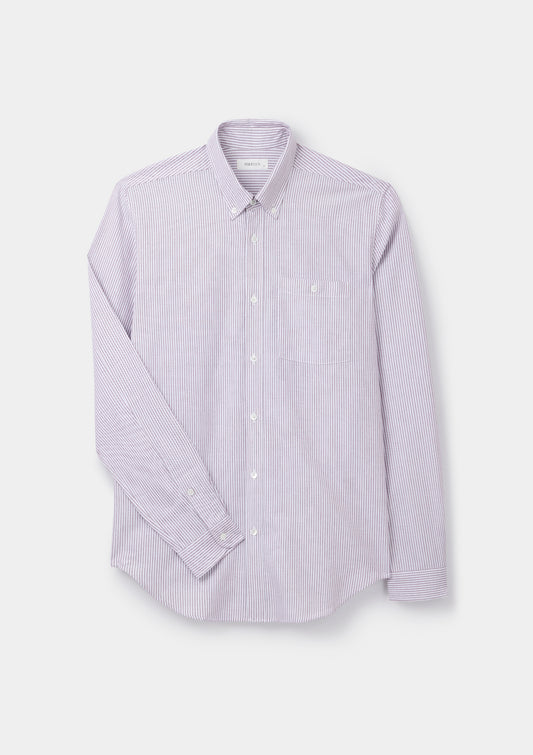 Mahogany Stripe Oxford Button-Down Shirt
