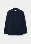 Midnight Navy Moleskin Casual Nehru Jacket