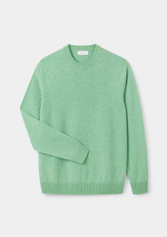 Mint Green Lambswool Crew Neck Jumper | Men’s Knitwear | SIRPLUS