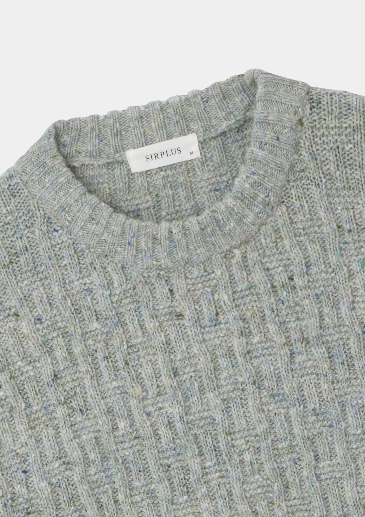 Mist Donegal Wool Cable Jumper, Crew Neck Jumper - SIRPLUS