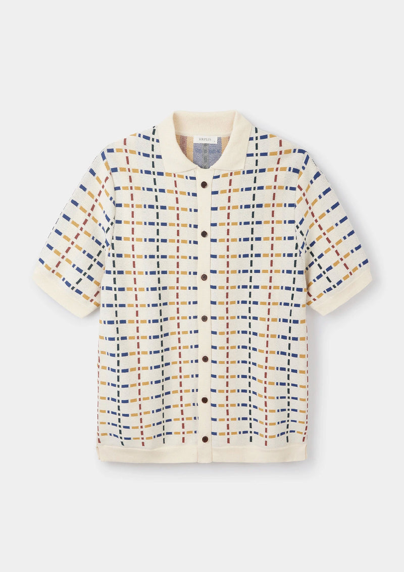 Mosaic Check Jacquard-Knit Polo, Polo Shirts - SIRPLUS