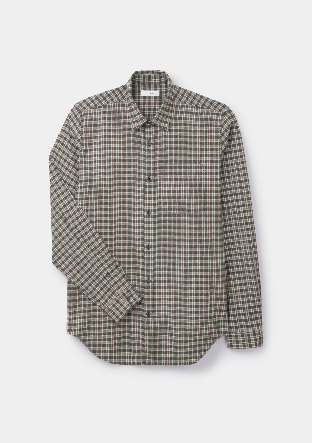 Moss and Maroon Check Flannel Shirt