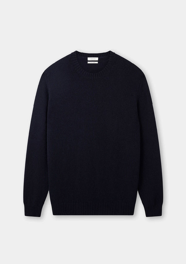 Navy Cashmere Crew Neck Jumper, Knitwear - SIRPLUS