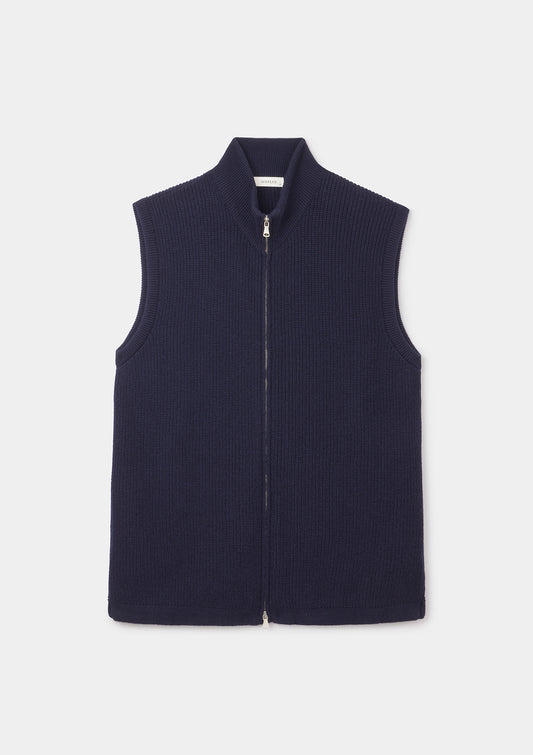 Navy Cashmere Knit Gilet
