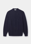 Navy Lambswool Fisherman Jumper