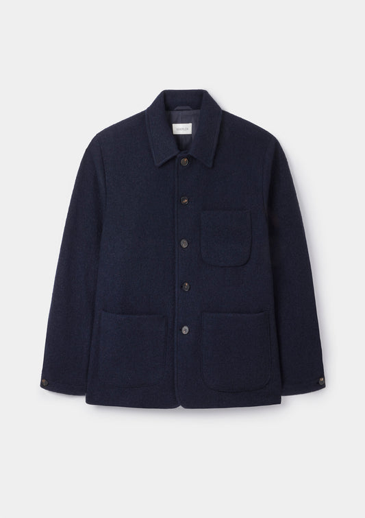 Navy Boucle Chore Jacket by SIRPLUS