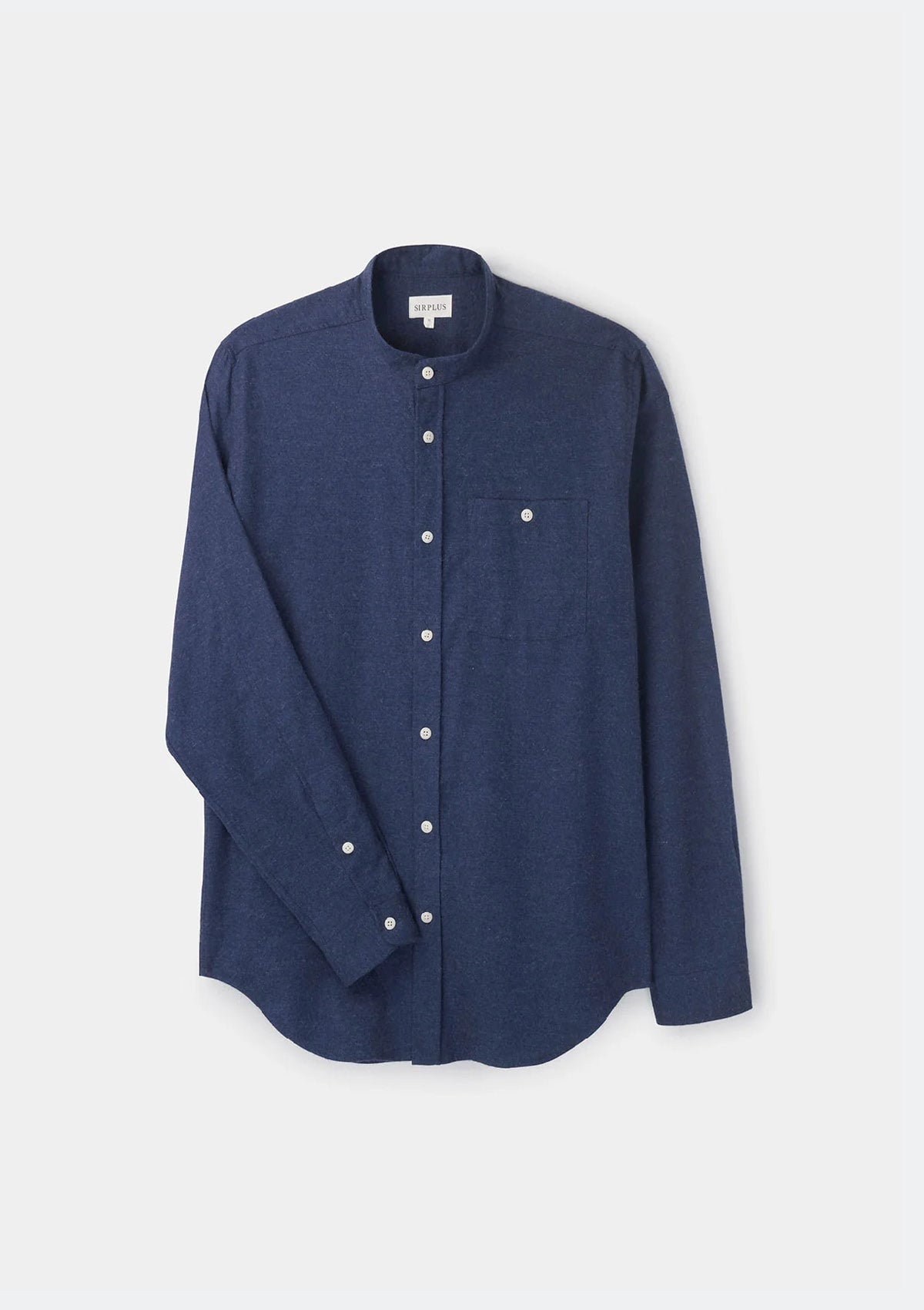 Navy Cotton Cashmere Grandad Shirt by SIRPLUS