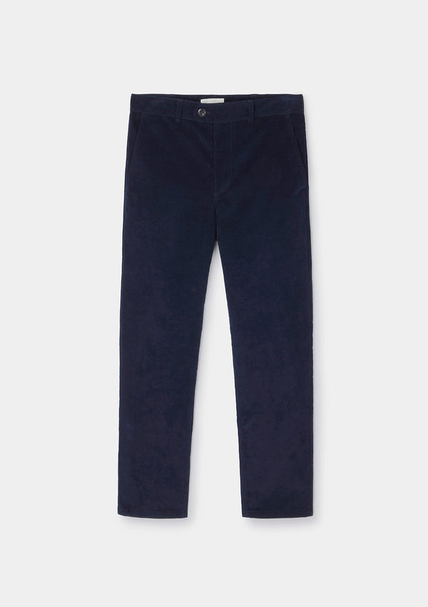 Navy Cotton Pincord Casual Trousers by SIRPLUS