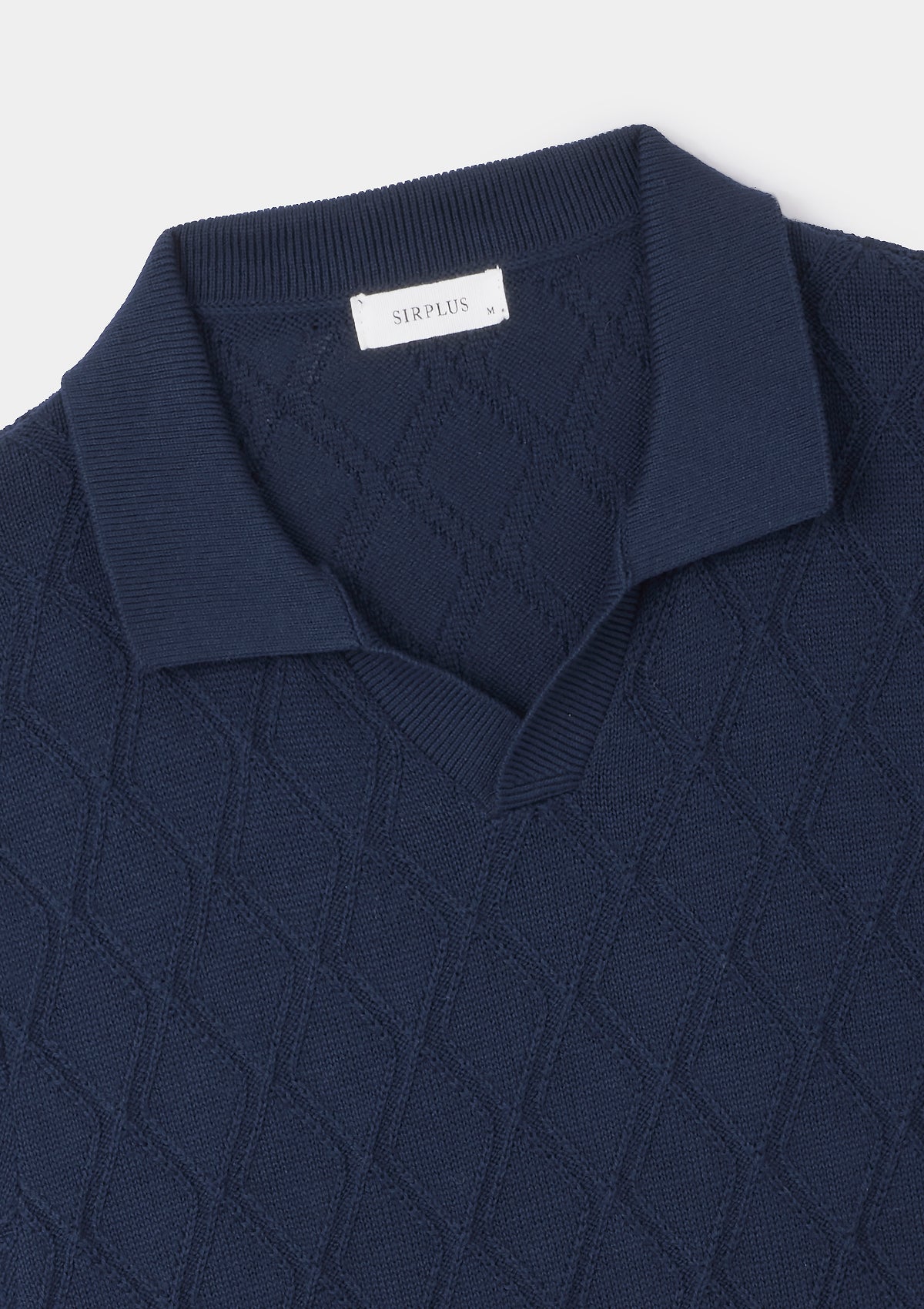 Navy Diamond Knit Resort Polo | SIRPLUS