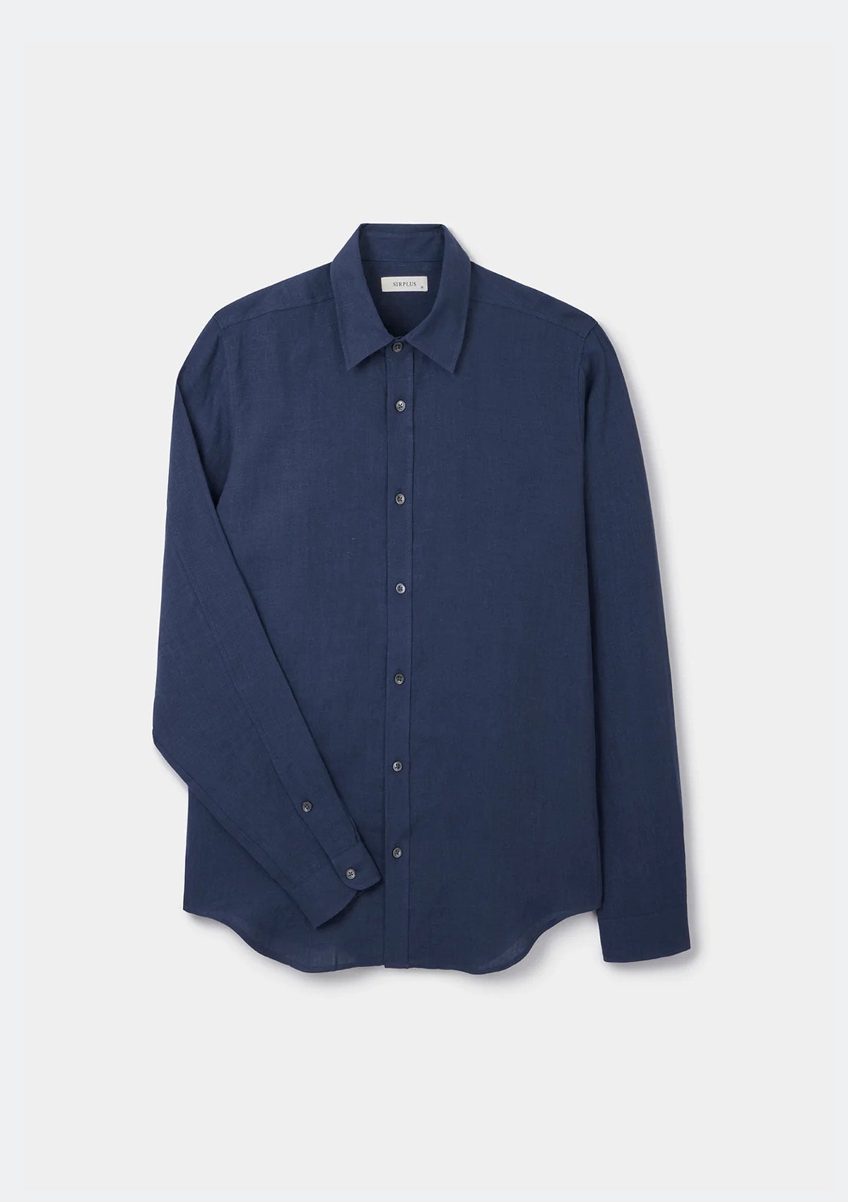 Navy Linen Collared Shirt