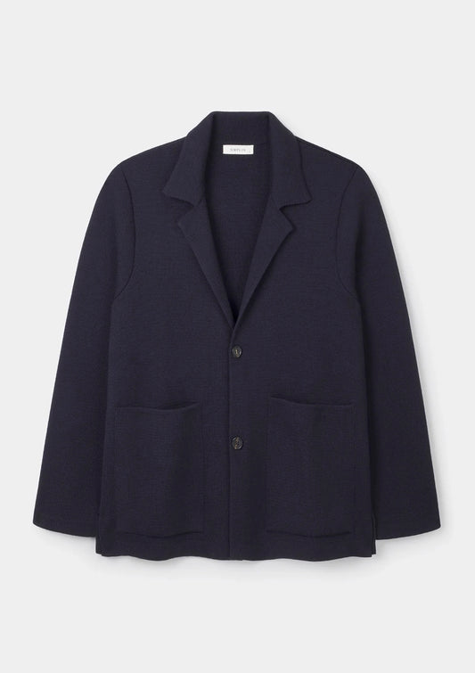 Navy Merino Knit Blazer by SIRPLUS