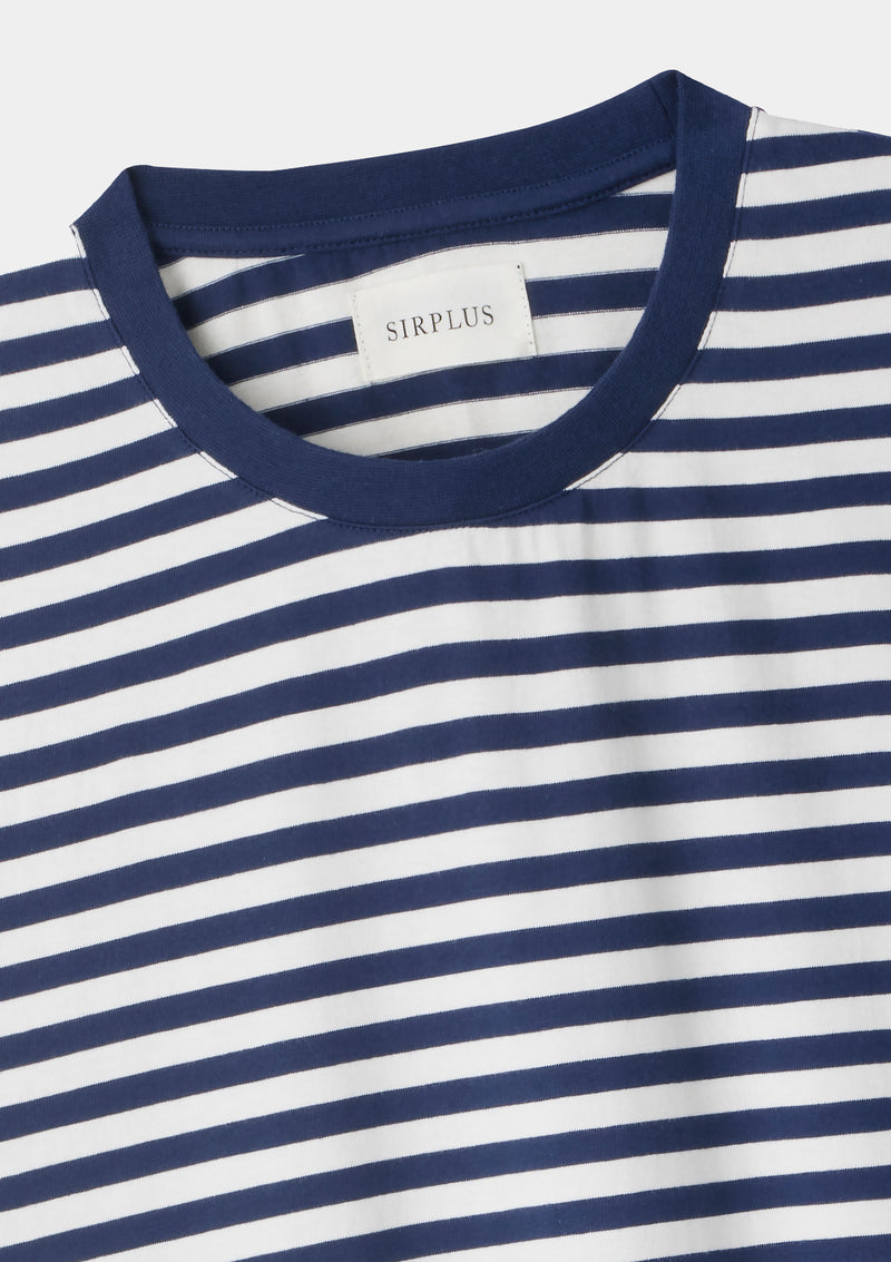 Navy & White Striped Organic Cotton T-shirt, T-shirts - SIRPLUS