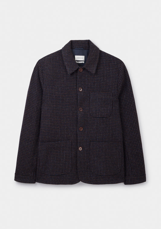 Navy Rust Check Wool Chore Jacket, Chore Jacket - SIRPLUS