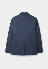 Dark Blue Wool Tweed Blazer